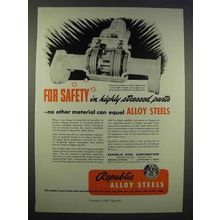 1946 Republic Steel Ad, Safety In Highly Stressed Parts