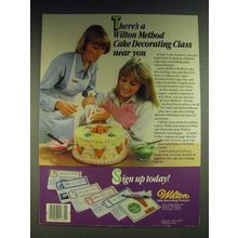 1984 Wilton Method Cake Decorating Class Ad