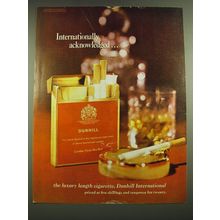 1968 Dunhill International Cigarettes Ad - Internationally acknowledged