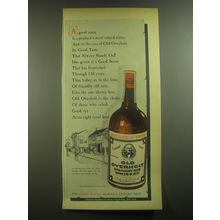 1945 Old Overholt Whiskey Ad - A good name is a product's most valued virtue