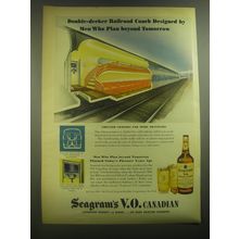 1945 Seagram's V.O. Canadian Whisky Ad - Double-decker Railroad coach