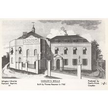 Sadlers Wells in 1700s London Islington Painting Postcard