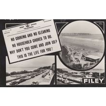 Filey No Cooking & Cleaning Real Photo Yorkshire Old Postcard