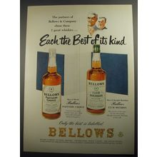 1956 Bellows Club Bourbon and Partners Choice Whiskey Ad - Each the best