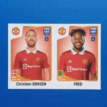 Panini FIFA 365 2023 Sticker #110: Christian Eriksen / Fred Manchester United