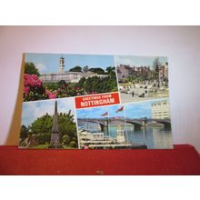multiview, NOTTINGHAM, used vintage postcard by E T W Dennis 1972? postmark =