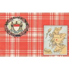 Badge Of Menzies Health Arms Heraldry Shield Scottish Map Old Postcard