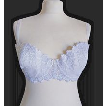 Valege Bra Lace white embroidered sexy lingerie 36D underwired padded floral 80D
