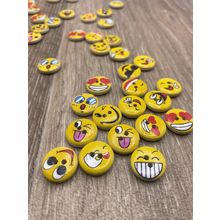15mm Orange Buttons Wooden Smiley Faces Childrens Sewing Scrapbooking Crafts