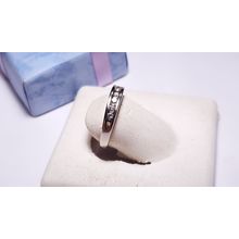 Estate 1/3ctw Natural Rd Diamond channel 14Kt White Gold SI3 HI Band Ring #22345