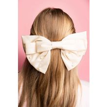 White Pearl Embellished Tiered Bowknot Hair Clip