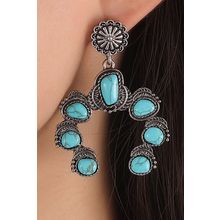 Bright Green Retro Western Turquoise Decor Drop Earring