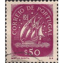 PORTUGAL, Galleon, maroon 1943, 50 centavos,