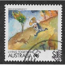 AUS 1988 $1.00 'LIVING TOGETHER - RESCUE AND EMERGENCY' FINE USED (EBID68-054)