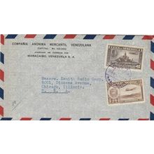 Venezuela 1941 Anonima Mercantile Maracaibo to Chicago Airmail Cover typed VGC