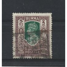 Burma.SG62 5r Green and Brown.Fine Used.Jul25o