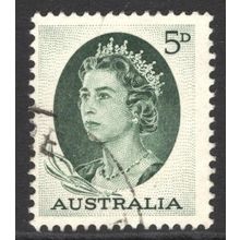 AUSTRALIA 1963/65: QUEEN ELIZABETH II DEFINITIVES - 5d GREEN USED (G7)