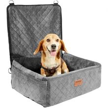 Dog Booster Car Seat Pet Car Seat for Small Medium Dog up to 40 lbs Gray