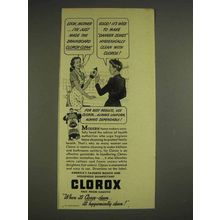 1946 Clorox Bleach Ad - Made Drainboard Clean
