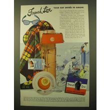 1951 French Line Cruise Ad - Your Gay Entr_e