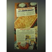 1951 Baker's Coconut Ad - Coconut Sponge Surprise