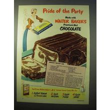 1951 Baker's Chocolate Ad - Chocolate Fun-Fest Cake