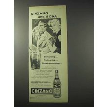 1958 Cinzano Bianco Ad - Cinzano and Soda
