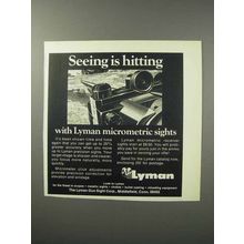 1970 Lyman Micrometic Sights Ad - Seeing is Hitting