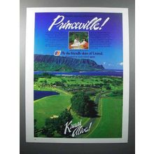 1985 United Air Lines Ad - Princeville Hawaii