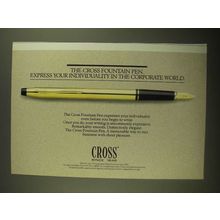 1987 Cross Fountain Pen Ad - Express Your Individuality