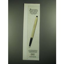1987 Cross Selectip Pen Ad - Generosity, Intelligence