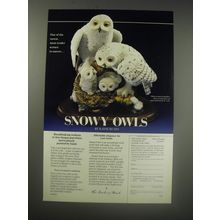 1990 The Danbury Mint Ad - Snowy Owls by Katsumi Ito Ad