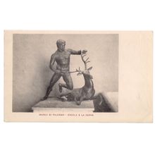 ERCOLE E LA CERVA, PALERMO MUSEUM, SICILY, ITALY unused antique postcard =