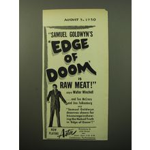 1950 Edge of Doom Movie Ad - Samuel Goldwyn's Edge of Doom is Raw Meat