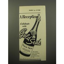 1950 Gold Seal Champagne Ad - A Reception? Celebrate with Gold Seal