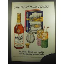 1951 Kentucky Tavern Bourbon Ad - Showered with Praise