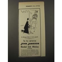 1953 John Jameson Irish Whiskey Ad - A change does a man good - Shoe Shine