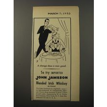 1953 John Jameson Irish Whiskey Ad - A change does a man good - Waiter
