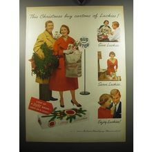 1957 Lucky Strike Cigarettes Ad - This Christmas buy cartons of Luckies
