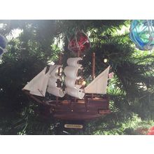 Pack Of 2] Wooden Mayflower Model Ship Christmas Tree Ornament