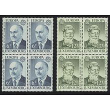 Luxembourg Famous People Europa 2v Blocks of 4 1980 MNH SG#1046-1047