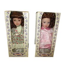 Ed's Variety Store Vintage 1999 (2) Memory Dolls Both with Display Stands