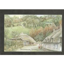 Postcard Devon Branscombe Lane Watercolour by David Skipp