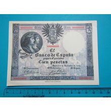 Espana Spain 1908 100 Pesetas Banknote Reproduction - 127