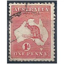 Australia 1913 SG2 1d Red Fine Used.