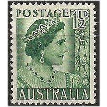 Australia 1950 SG236 1 1/2d Green Mounted Mint . ..