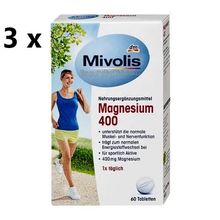3X Mivolis Magnesium 400mg/180 tab.Extra discount Made in Germany!