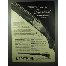 1953 Browning Grade I Superposed Trap Model Shotgun Ad