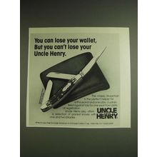 1984 Schrade Uncle Henry Stockman Knife Ad - You can lose your wallet