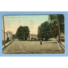 New Jersey Phillipsburg Madison Square Tree Lined Street Scene 3 Way Inter~875